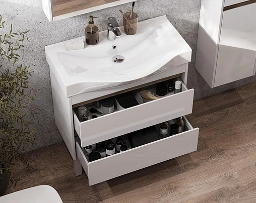 Тумба-умывальник Aquaton Нортон 65 белый глянец 1A2488K0NT010