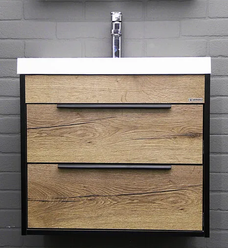 Тумба под умывальник подвесная Домино Bazis 60 дуб галифакс табак DA6102T