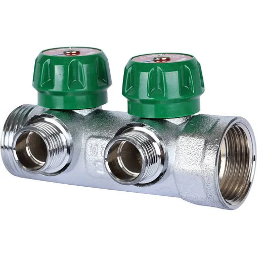 Коллектор регулирующий проходной 2 отвода 1&quot;в/н x ½&quot;к Stout SMB-6850-011202