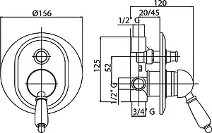 Смеситель для ванны скрытого монтажа Cezares Elite золото/белый ELITE-VDIM-03/24-Bi Смеситель для ванны скрытого монтажа Cezares Elite золото/белый ELITE-VDIM-03/24-Bi, 2