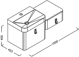 Тумба-умывальник подвесная ISVEA Supra 100 тёмно-серый 27SPS084100I+10SQ50057SV Тумба-умывальник подвесная ISVEA Supra 100 тёмно-серый 27SPS084100I+10SQ50057SV, 2