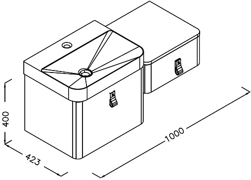 Тумба-умывальник подвесная ISVEA Supra 100 тёмно-серый 27SPS084100I+10SQ50057SV Тумба-умывальник подвесная ISVEA Supra 100 тёмно-серый 27SPS084100I+10SQ50057SV