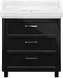 Тумба-умывальник подвесная Kerama Marazzi Pompei 80 чёрный PO.80.3\BLK+PO.wb.80
