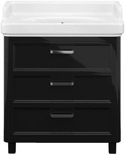 Тумба-умывальник подвесная Kerama Marazzi Pompei 80 чёрный PO.80.3\BLK+PO.wb.80