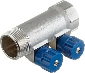 Коллектор регулирующий проходной 2 отвода 1"в/н x ½"к Valtec VTc.560.N.0602 Коллектор регулирующий проходной 2 отвода 1"в/н x ½"к Valtec VTc.560.N.0602, 3