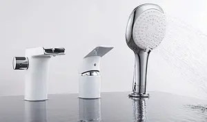 Смеситель на борт ванны на 3 отверстия D&K Berlin Steinbeis белый/хром DA1434216 Смеситель на борт ванны на 3 отверстия D&K Berlin Steinbeis белый/хром DA1434216, 4