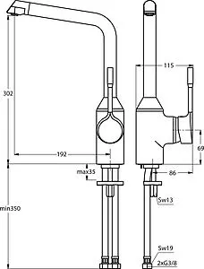 Смеситель для кухни Ideal Standard Retta хром B8985AA, 2