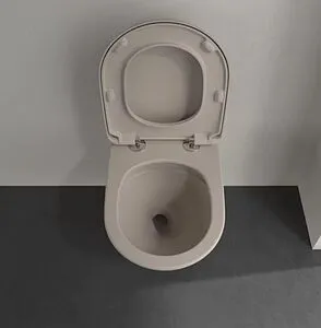 Унитаз подвесной безободковый Villeroy&Boch Antao CeramicPlus миндаль 4674T0AM, 4