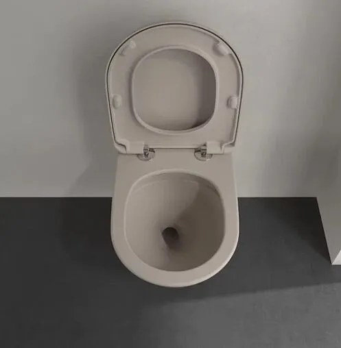 Унитаз подвесной безободковый Villeroy&amp;Boch Antao CeramicPlus миндаль 4674T0AM