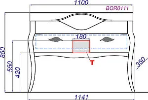 Тумба под умывальник напольная Clarberg Borgia T11/BLK чёрный с патиной BOR0111BLK Тумба под умывальник напольная Clarberg Borgia T11/BLK чёрный с патиной BOR0111BLK, 2