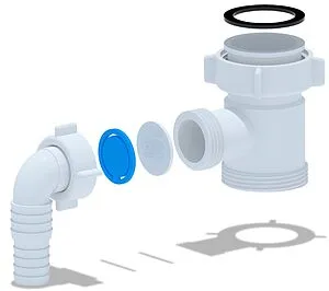 Вставка для сифона с адаптером для бытовой техники Ани Пласт белый M110 Вставка для сифона с адаптером для бытовой техники Ани Пласт белый M110, 3