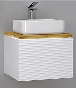 Тумба-умывальник подвесная Jorno Karat 60 белый Kar.01.60/P/W+MLN-7050H Тумба-умывальник подвесная Jorno Karat 60 белый Kar.01.60/P/W+MLN-7050H, 5