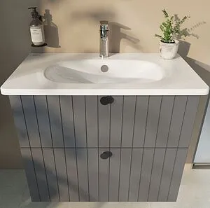 Тумба-умывальник подвесная VitrA Root Groove 80 серый 69438 Тумба-умывальник подвесная VitrA Root Groove 80 серый 69438, 3