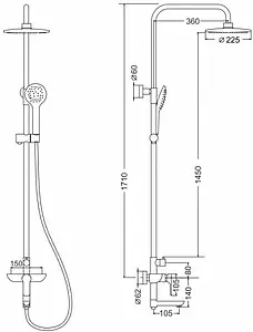 Душевая система со смесителем для ванны Gross Aqua Evo чёрный матовый GA9017SMD05MB Душевая система со смесителем для ванны Gross Aqua Evo чёрный матовый GA9017SMD05MB, 2