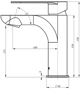 Смеситель для раковины Swedbe Vulcan хром 1110 Смеситель для раковины Swedbe Vulcan хром 1110, 2