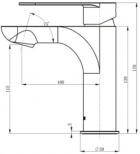 Смеситель для раковины Swedbe Vulcan хром 1110