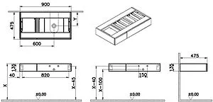 Тумба-умывальник подвесная VitrA Origin 90 R дуб 65678+, 2