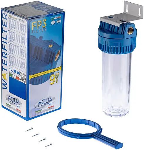 Корпус фильтра ½&quot;в x ½&quot;в Slim Line 10&quot; Гейзер Aqua FP3 50506