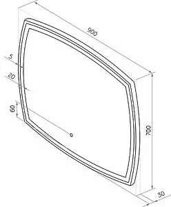 Зеркало с подсветкой Continent Dream Led 70x90 белый ЗЛП612, 2