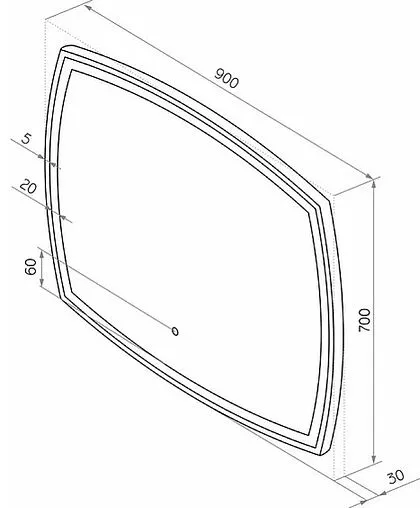 Зеркало с подсветкой Continent Dream Led 70x90 белый ЗЛП612