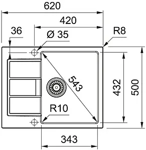 Мойка кухонная Franke Sirius S2D 611-62/500 белый 143.0628.363 Мойка кухонная Franke Sirius S2D 611-62/500 белый 143.0628.363, 2