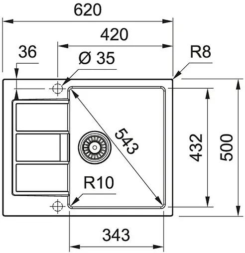 Мойка кухонная Franke Sirius S2D 611-62/500 белый 143.0628.363 Мойка кухонная Franke Sirius S2D 611-62/500 белый 143.0628.363