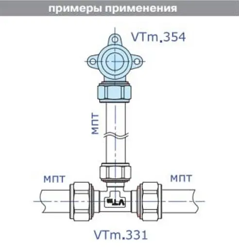 Водорозетка компрессионная 16мм x ½&quot;в Valtec VTm.354.N.001604