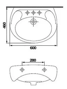Раковина Cersanit Eko E 60 B белый S-UM-E60/1-w Раковина Cersanit Eko E 60 B белый S-UM-E60/1-w, 2