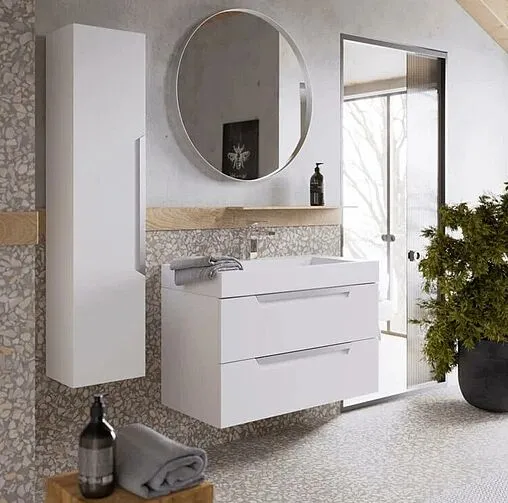 Тумба под умывальник подвесной Aqwella Cube 90 белый матовый CUB0109W