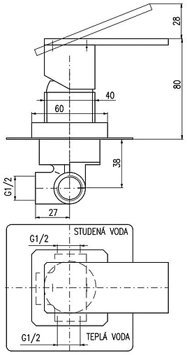 Смеситель для душа скрытого монтажа Rav Slezak Loira хром LR583