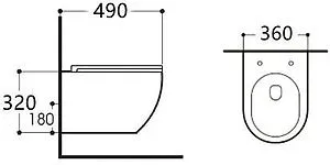 Унитаз подвесной безободковый Aquanet Cetus 2.0 Rimless белый CETUS W Short T Унитаз подвесной безободковый Aquanet Cetus 2.0 Rimless белый CETUS W Short T, 2
