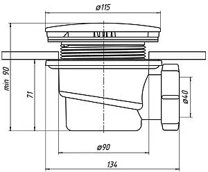 Сифон для душевого поддона Ани Пласт хром E320C, 2