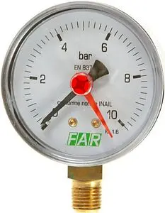 Манометр радиальный Far 50мм 10 бар ¼&quot; FA 2501 R10, 1