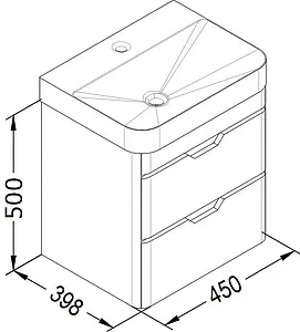 Тумба-умывальник подвесная ISVEA Fonte 48 белый 21SQS101048I+10SQ50048SV, 2