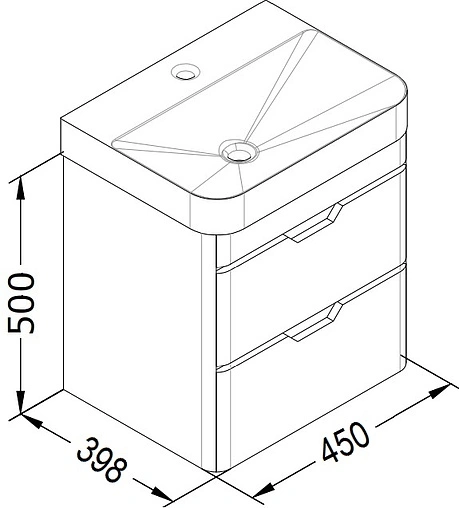 Тумба-умывальник подвесная ISVEA Fonte 48 белый 21SQS101048I+10SQ50048SV Тумба-умывальник подвесная ISVEA Fonte 48 белый 21SQS101048I+10SQ50048SV
