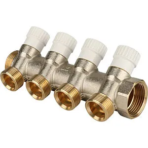 Коллектор регулирующий проходной 4 отвода 1&quot;в/н x ¾&quot;ек Stout SMB 6851 013404, 1