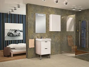 Шкаф двухстворчатый Aquaton Йорк 60 выбеленное дерево 1A171303YOAY0, 3