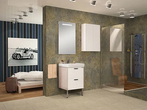 Шкаф двухстворчатый Aquaton Йорк 60 выбеленное дерево 1A171303YOAY0