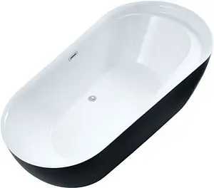 Ванна акриловая отдельностоящая Aquanet Amor 185x95 черный белый/панель черный 00301380 Ванна акриловая отдельностоящая Aquanet Amor 185x95 черный белый/панель черный 00301380, 1