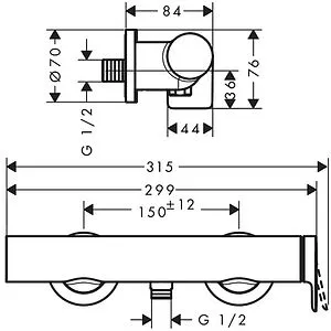 Смеситель для душа Hansgrohe Vivenis чёрный матовый 75620670 Смеситель для душа Hansgrohe Vivenis чёрный матовый 75620670, 2