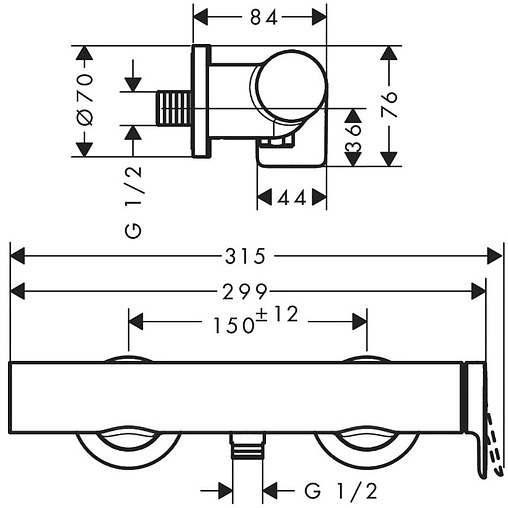 Смеситель для душа Hansgrohe Vivenis хром 75620000