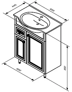 Тумба-умывальник напольная Damixa Palace One 65 белый M41-FSX0653WG-WCC065, 2