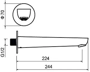 Излив для скрытого монтажа Aquatek Бетта чёрный матовый AQ1141MB, 2