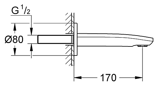 Излив для скрытого монтажа Grohe Eurostyle Cosmopolitan хром 13276002