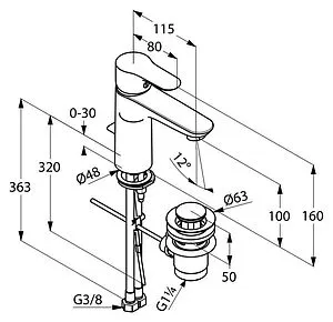 Смеситель для раковины Kludi Objekta хром 322600575 Смеситель для раковины Kludi Objekta хром 322600575, 2