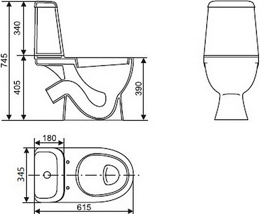 Унитаз-компакт Sanita Luxe Max белый WC.CC/Max/2-DM/WHT.G/S1