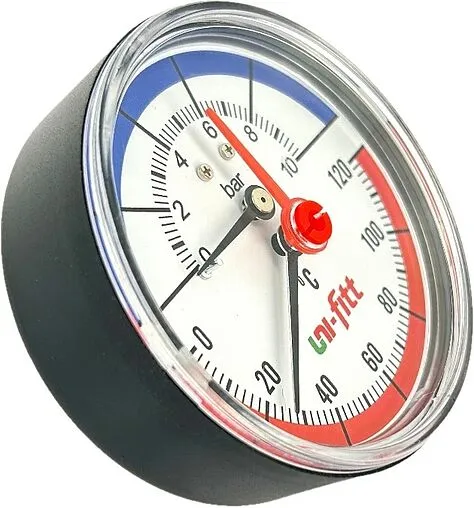 Термоманометр радиальный Uni-fitt 80мм 10 бар 120°С ½&quot; 311D3442