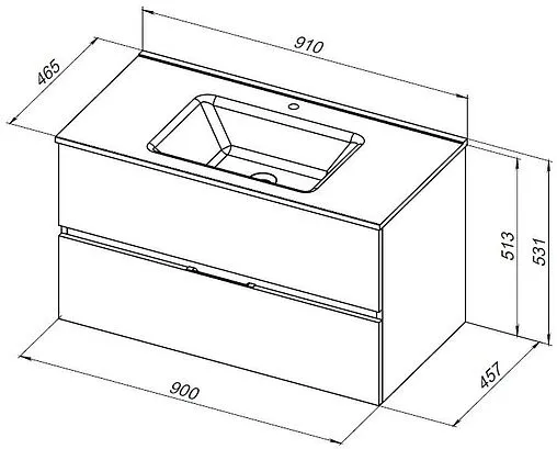 Тумба-умывальник подвесная Aquanet Алвита New 90 антрацит 00303919+00284029