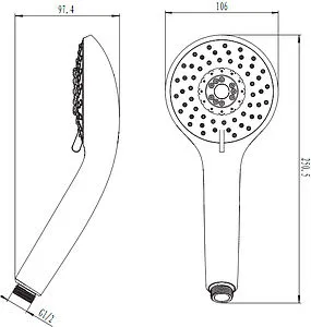 Лейка ручного душа Damixa Space хром 760200200, 2