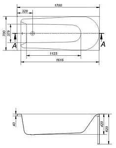 Ванна акриловая Cersanit Flavia 170x70 P-WP-FLAVIA*170NL Ванна акриловая Cersanit Flavia 170x70 P-WP-FLAVIA*170NL, 3
